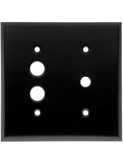 Classic Push Button / Rotary Dimmer Combo Switchplate In Matte Black.